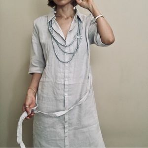 Tahari linen shirt deals dress